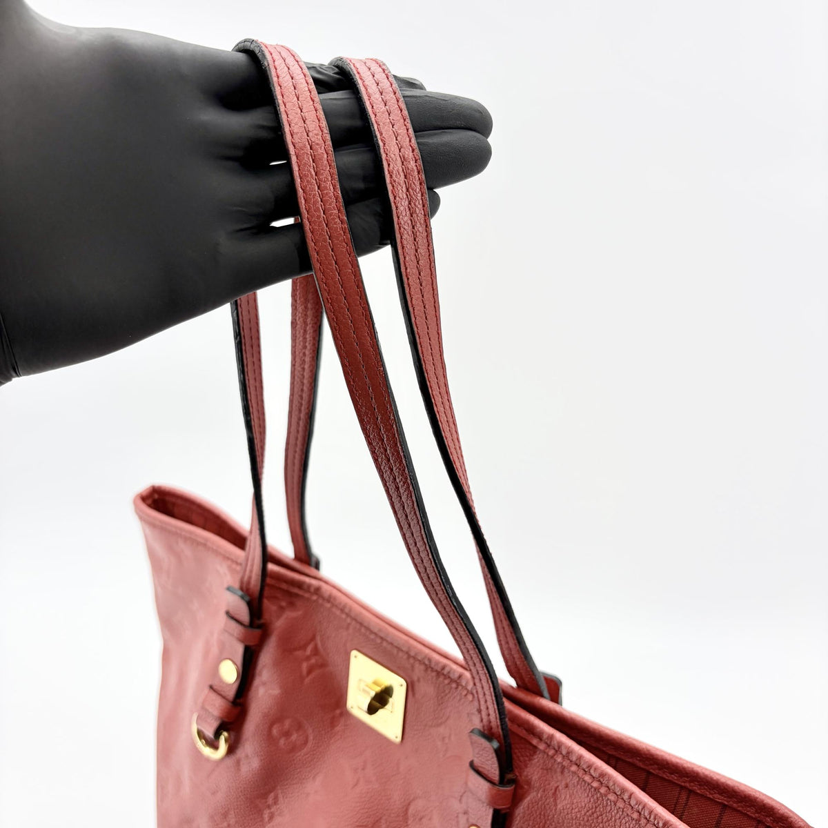 Louis Vuitton Citadine Monogram Empreinte Leather, Red, Leather, Handbag