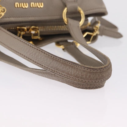 Miu Miu Madras Leather, Gray, Leather, Shoulder Bag
