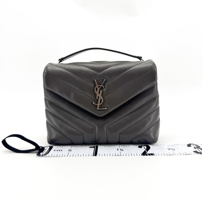 Saint Laurent LouLou Top Handle Matelasse Chevron Leather, Black, Leather, Handbag