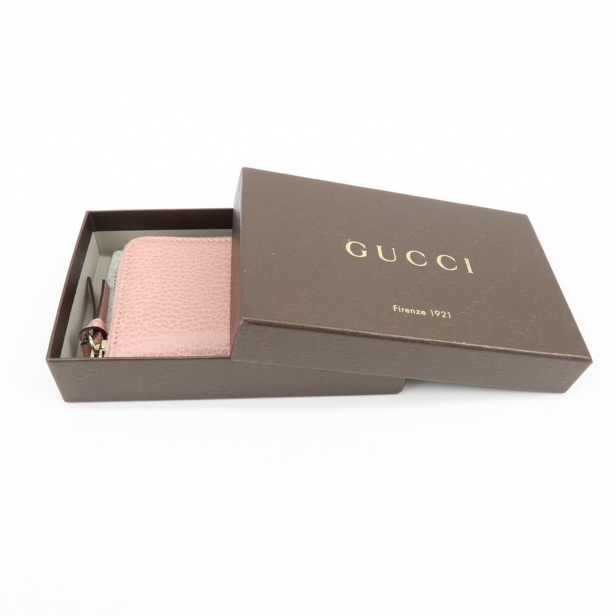 Gucci Swing Zip Around Leather, Pink, Leather, Wallet