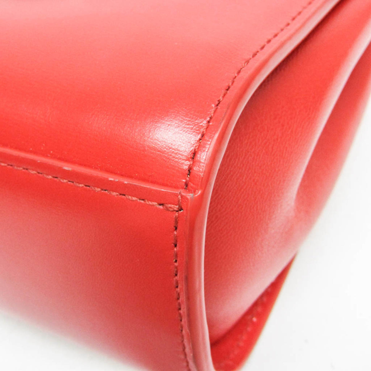 Bottega Veneta Clip Flap Leather, Red, Leather, Handbag
