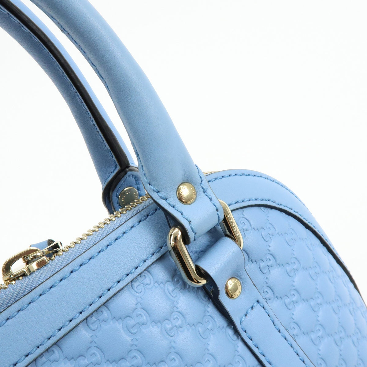 Gucci Convertible Dome Satchel Microguccissima Leather, Blue, Leather, Handbag