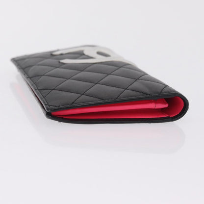 Chanel Cambon Bifold Quilted Calfskin, Black, Leather, Wallet