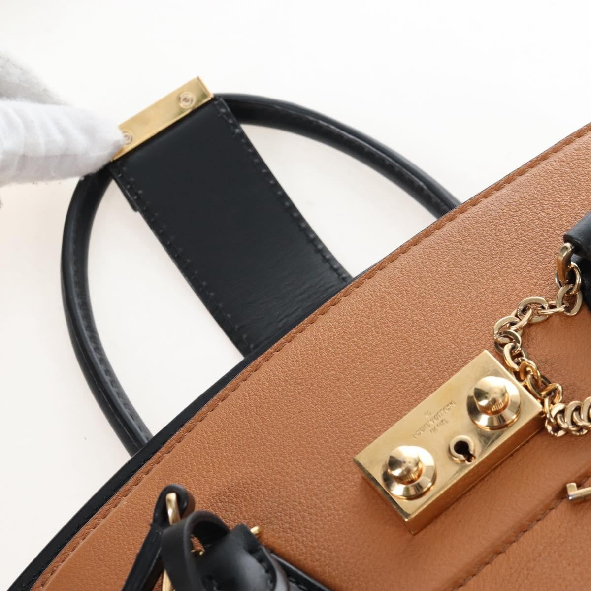 Louis Vuitton Cour Marly Leather with Studded Detail, Beige, Leather, Handbag