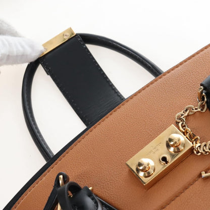 Louis Vuitton Cour Marly Leather with Studded Detail, Beige, Leather, Handbag