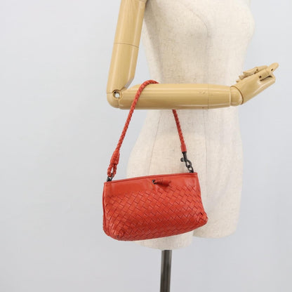 Bottega Veneta Zip Clutch Leather with Intrecciato Snakeskin Detail, Red, Leather, Clutch