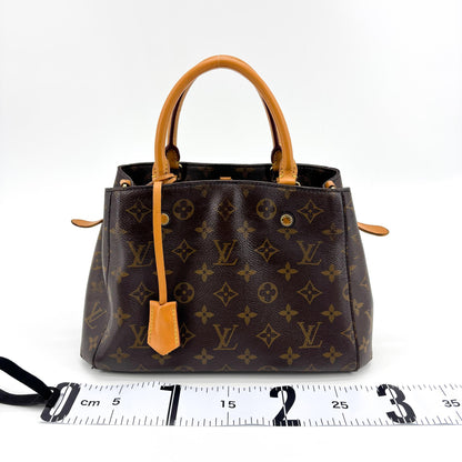 Louis Vuitton Montaigne Monogram Canvas, Brown, Canvas, Handbag