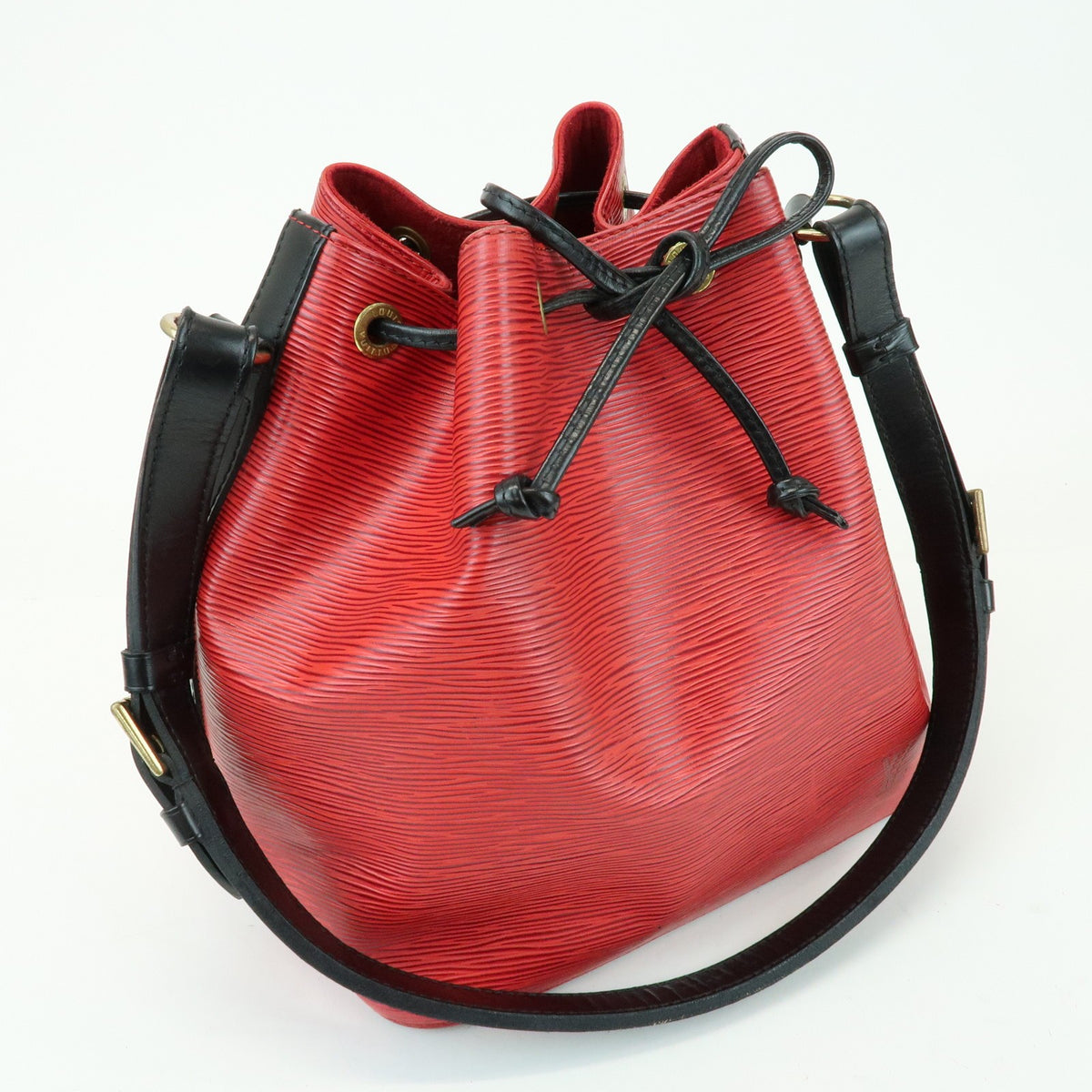 Louis Vuitton Bicolor Petit Noe Epi Leather, Red, Leather, Handbag
