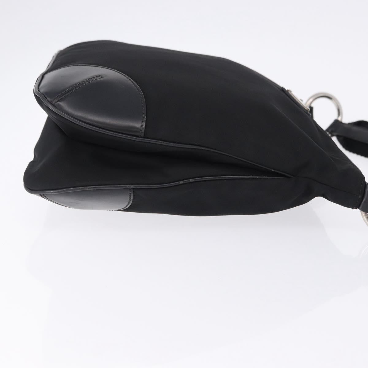 Prada Zip Messenger Tessuto with Leather, Black, Nylon, Handbag