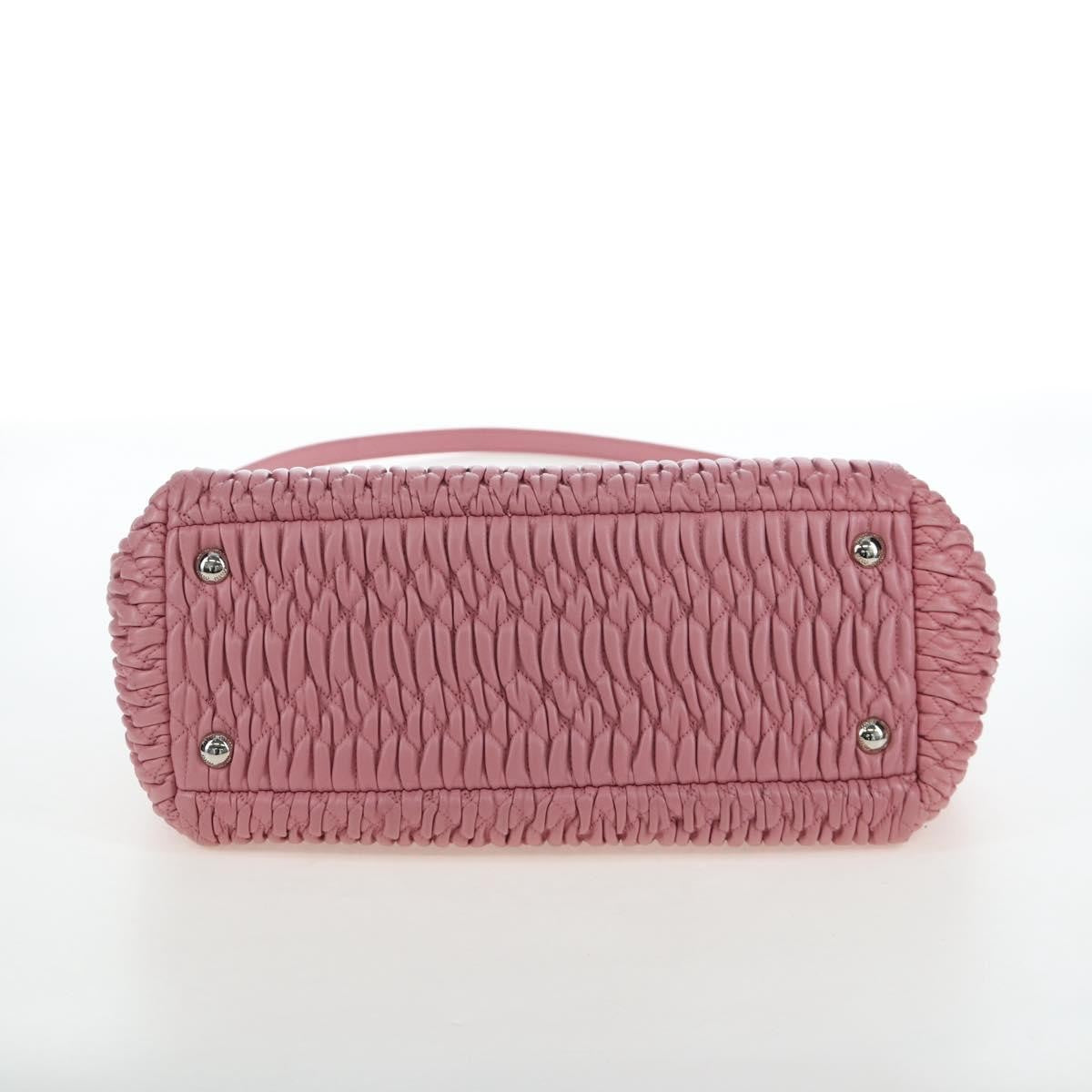 Miu Miu Crystal Turnlock Convertible Satchel Leather, Pink, Leather, Shoulder Bag