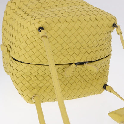 Bottega Veneta Zip Cube Messenger Intrecciato Nappa, Yellow, Leather, Shoulder Bag