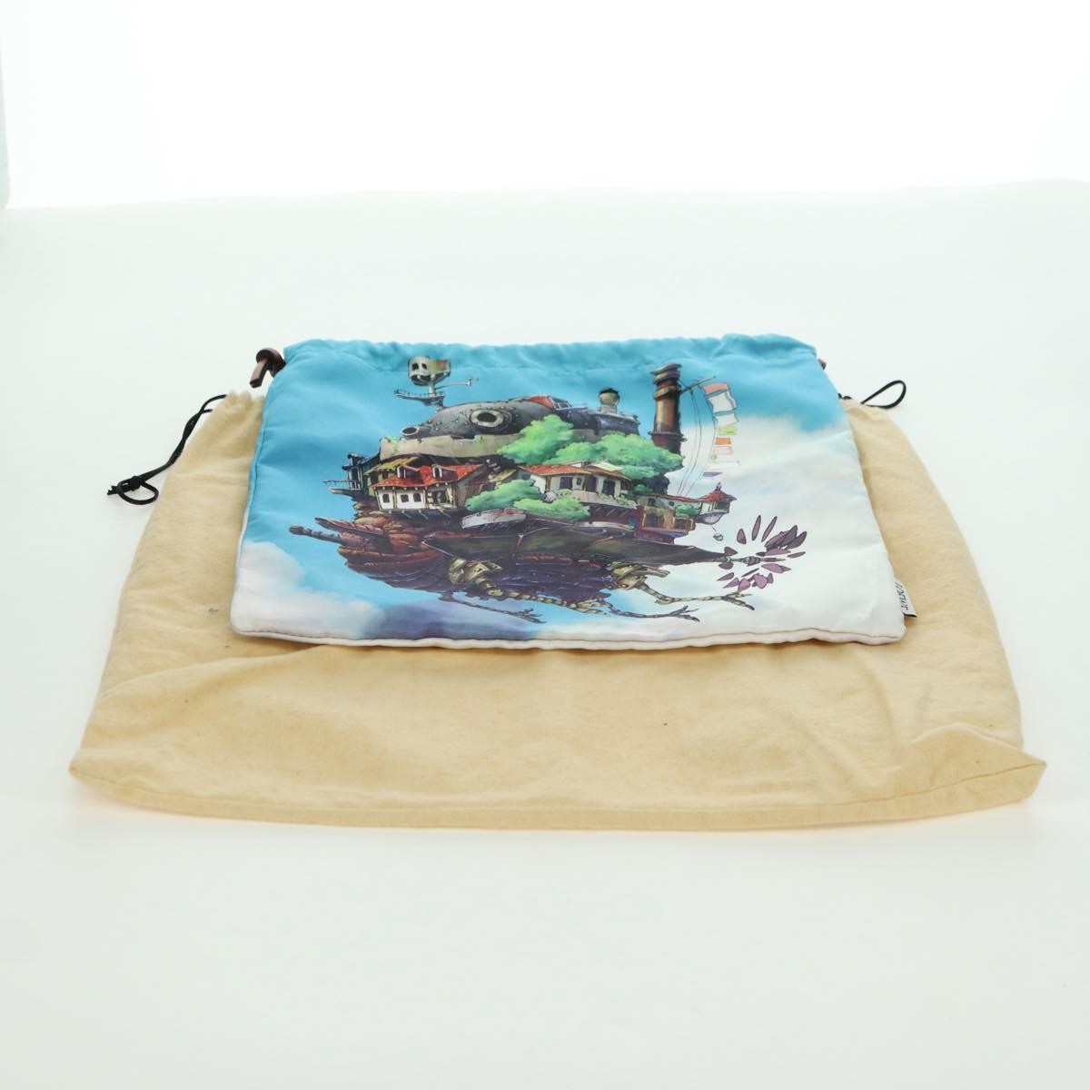 Loewe Paula Drawstring Printed Canvas, Blue, Canvas, Clutch