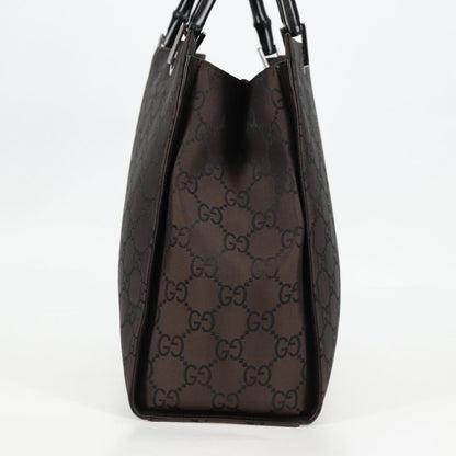 Gucci Bamboo tote bag Canvas, BROWN, CANVAS, Handbag
