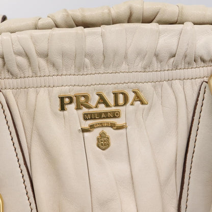 Prada Gaufre Convertible Satchel Nappa Leather, Beige, Leather, Handbag