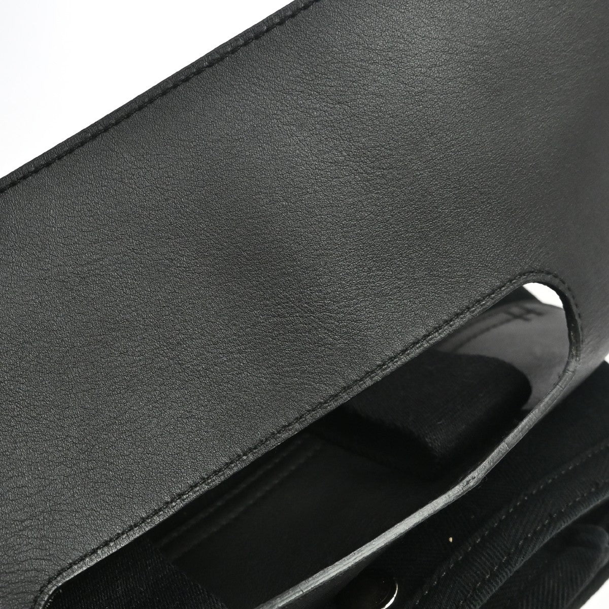 Hermes Valparaiso Toile and Leather, Black, Canvas, Handbag