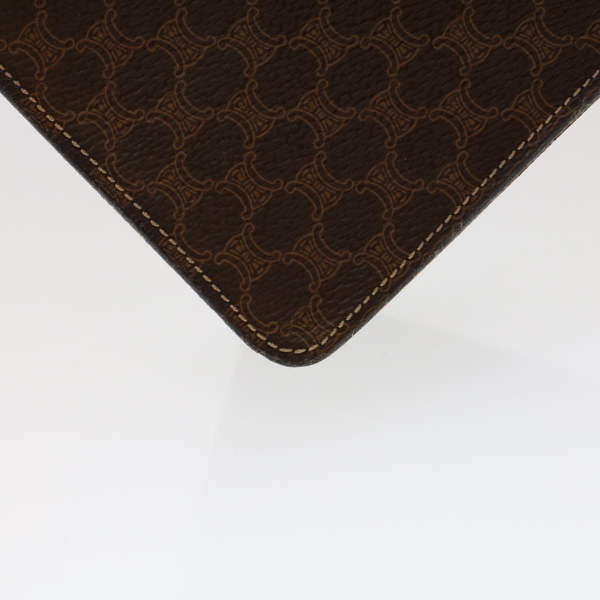 Celine Macadam Handbag Macadam with leather, BROWN, LEATHER, Handbag