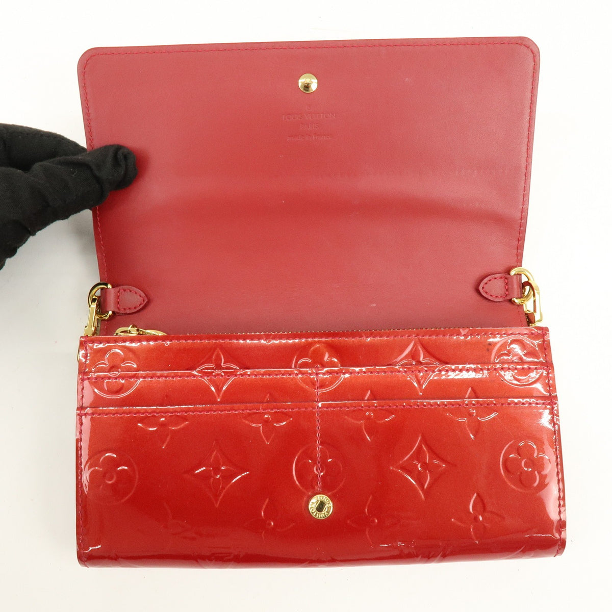 Louis Vuitton Chaine Monogram Vernis, Red, Patent Leather, Crossbody Bag
