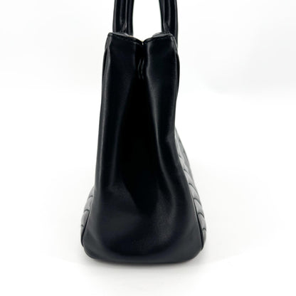Prada Double Zip Diagramme Quilted Leather, Black, Leather, Tote Bag