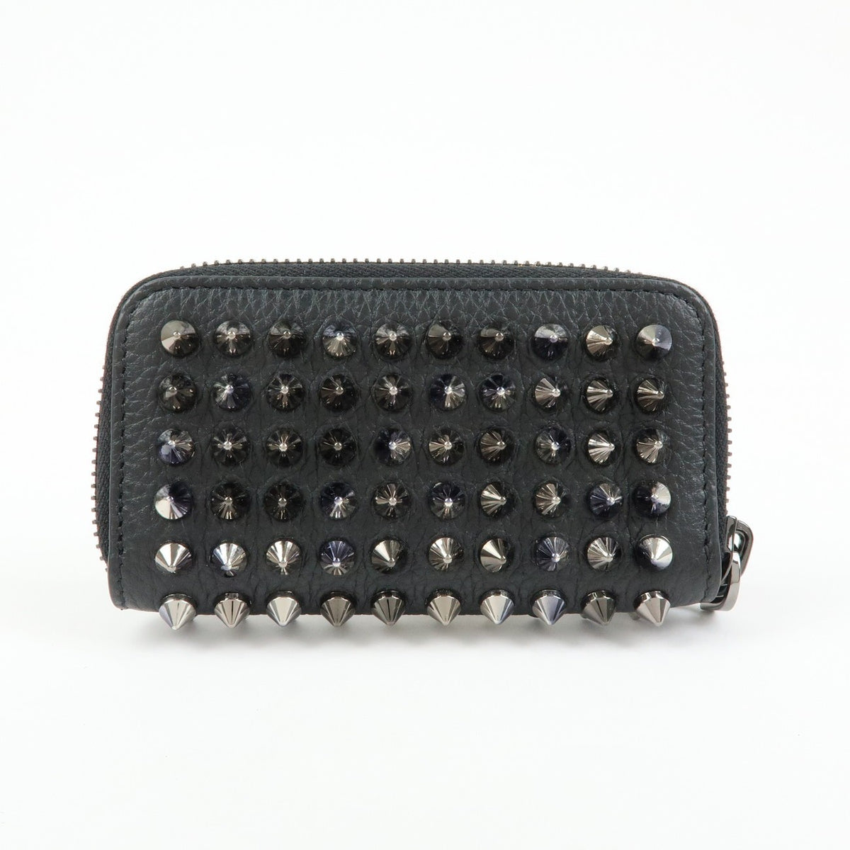Christian Louboutin Panettone Coin Purse Spiked Leather, Black, Leather, Wallet