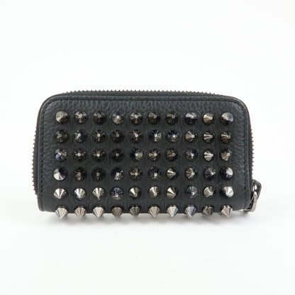 Christian Louboutin Panettone Coin Purse Spiked Leather, Black, Leather, Wallet