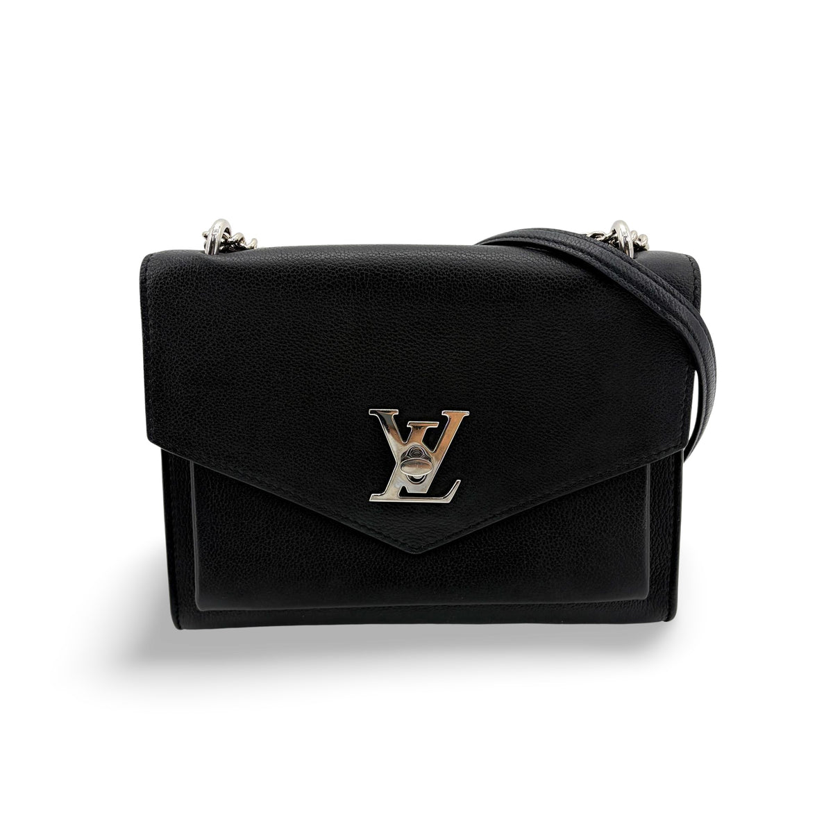 Louis Vuitton Mylockme Monochrome Leather, Black, Leather, Handbag