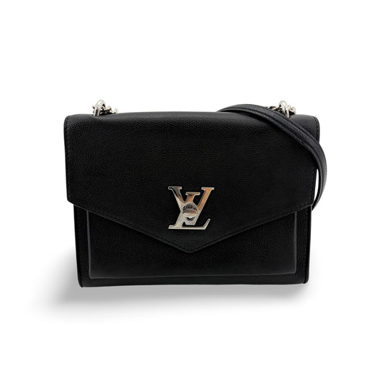 Louis Vuitton Mylockme Monochrome Leather, Black, Leather, Handbag