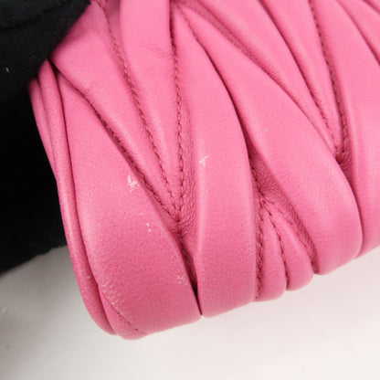 Miu Miu Zip Wristlet Matelasse Leather, Pink, Leather, Clutch