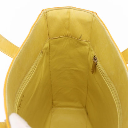 Chanel Chocolate Bar CC Quilted Patent, Yellow, Patent Leather, Tote Bag