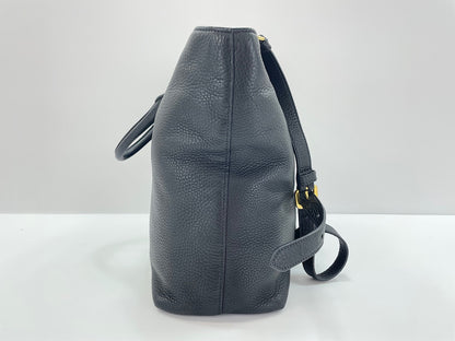 Prada Vitello Daino Convertible Tote Vitello Daino, Gray, Leather, Handbag