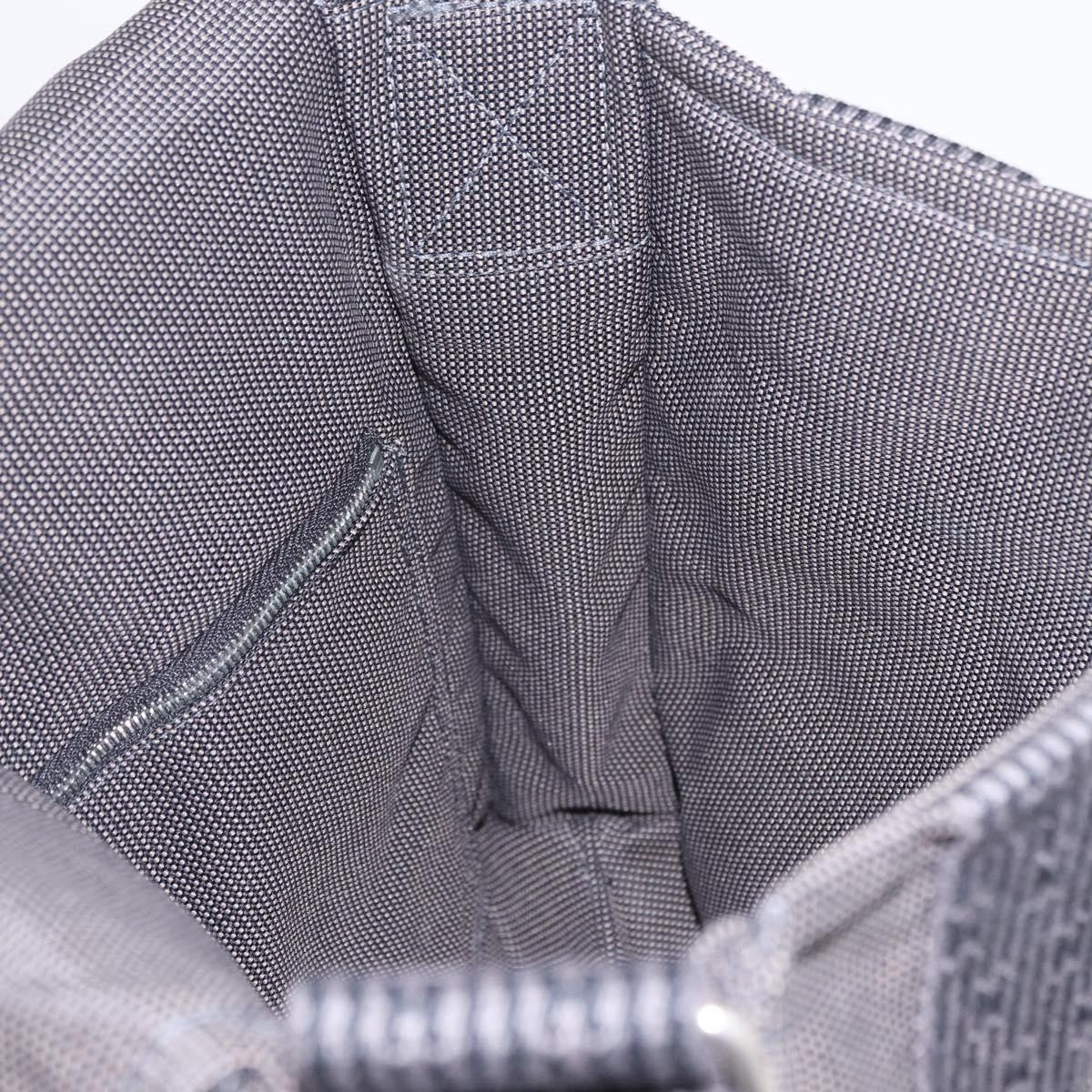 Hermes Fourre Tout Besace Messenger Toile, Gray, Canvas, Handbag