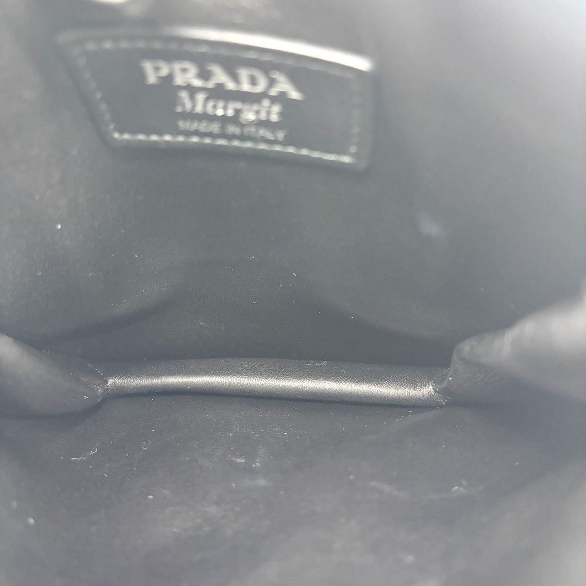 Prada Margit Calf Leather, Black, Calfskin, Shoulder Bag