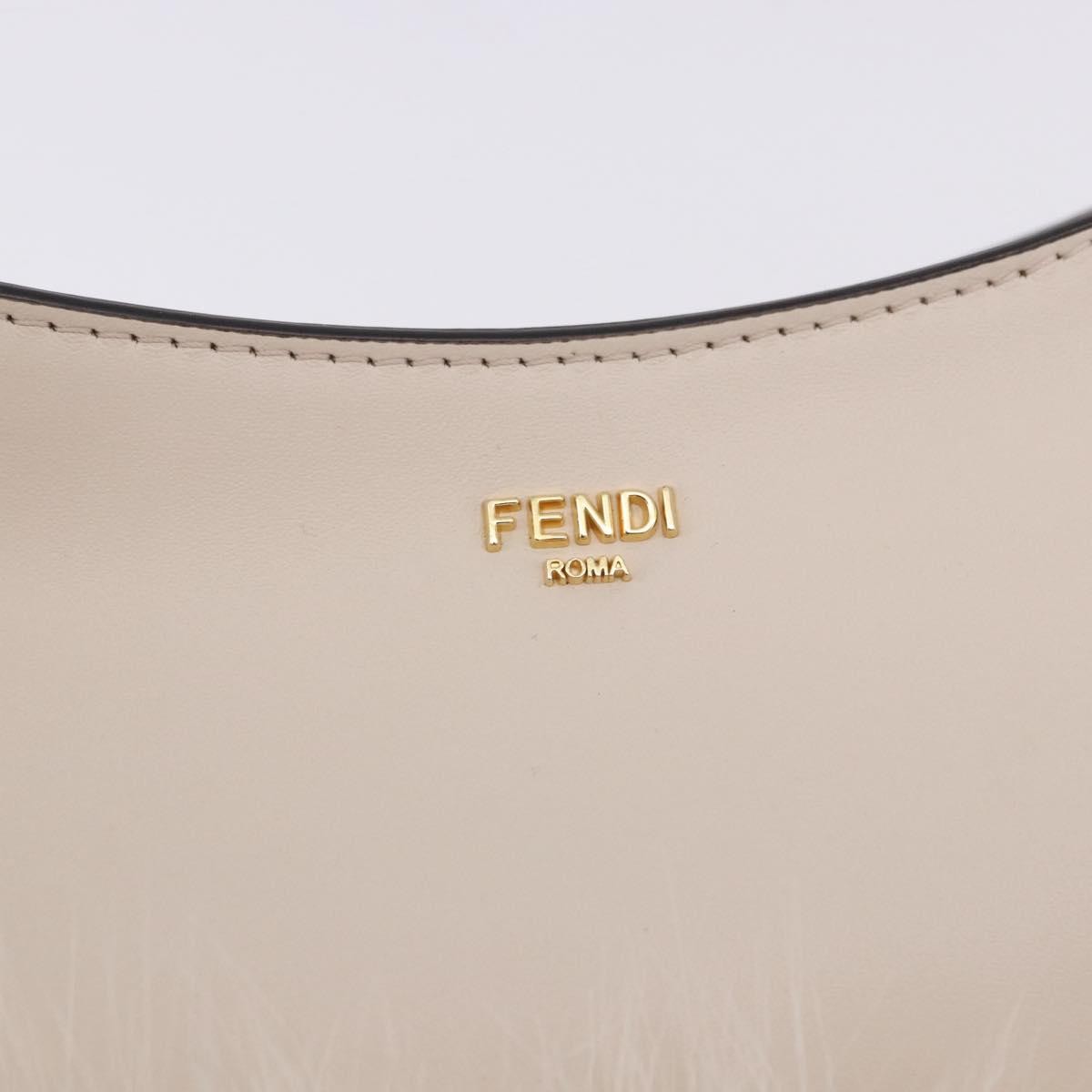 Fendi O'Lock Swing Leather with Fur, White, Leather, Shoulder Bag