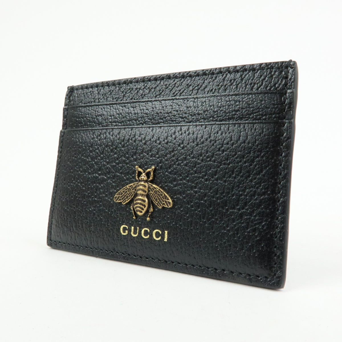 Gucci Animalier Card Holder Leather, Black, Leather, Card Holder