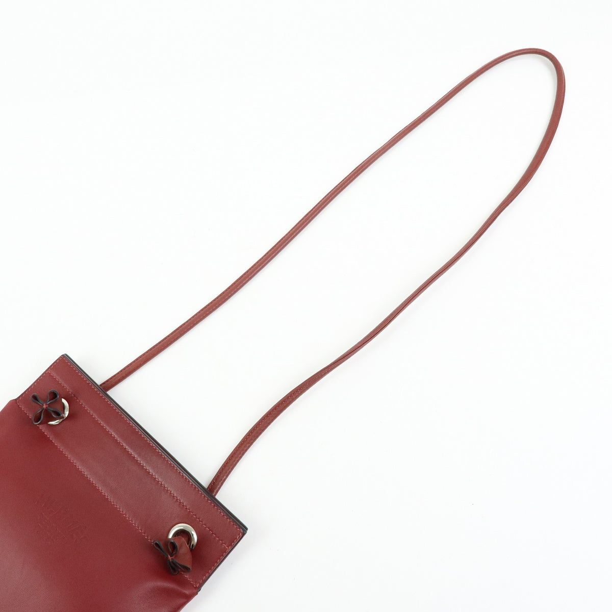 Hermes Aline Milo Lambskin and Swift, Burgundy, Leather, Handbag