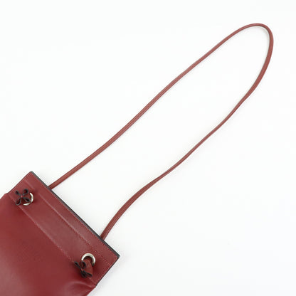 Hermes Aline Milo Lambskin and Swift, Burgundy, Leather, Handbag