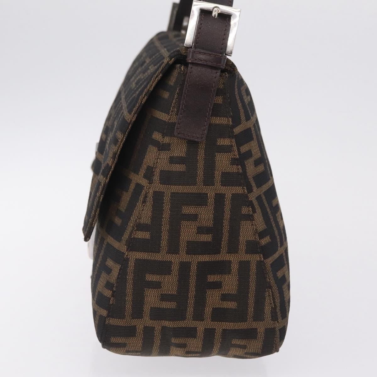 Fendi Zucchino Mamma Baguette Canvas, Brown, Canvas, Shoulder Bag