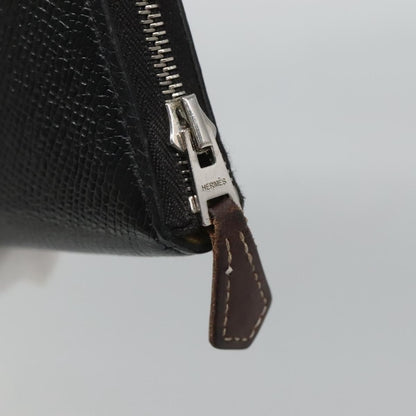 Hermes Azap Zip Around Silk'in Epsom, Black, Leather, Wallet
