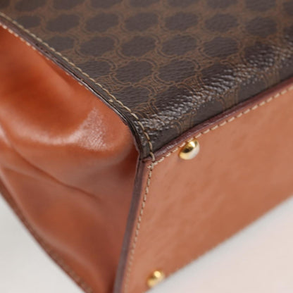Celine Vintage Convertible Top Handle Macadam Coated Canvas, Brown, Canvas, Handbag