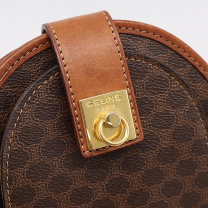 Celine Macadam Shoulder Canvas, Brown, Canvas, Crossbody Bag