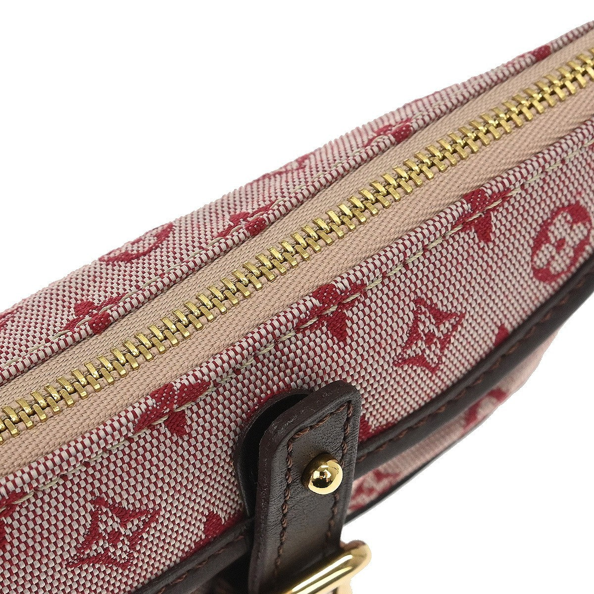 Louis Vuitton Anne Sophie Clutch Mini Lin, Red, Canvas, Clutch
