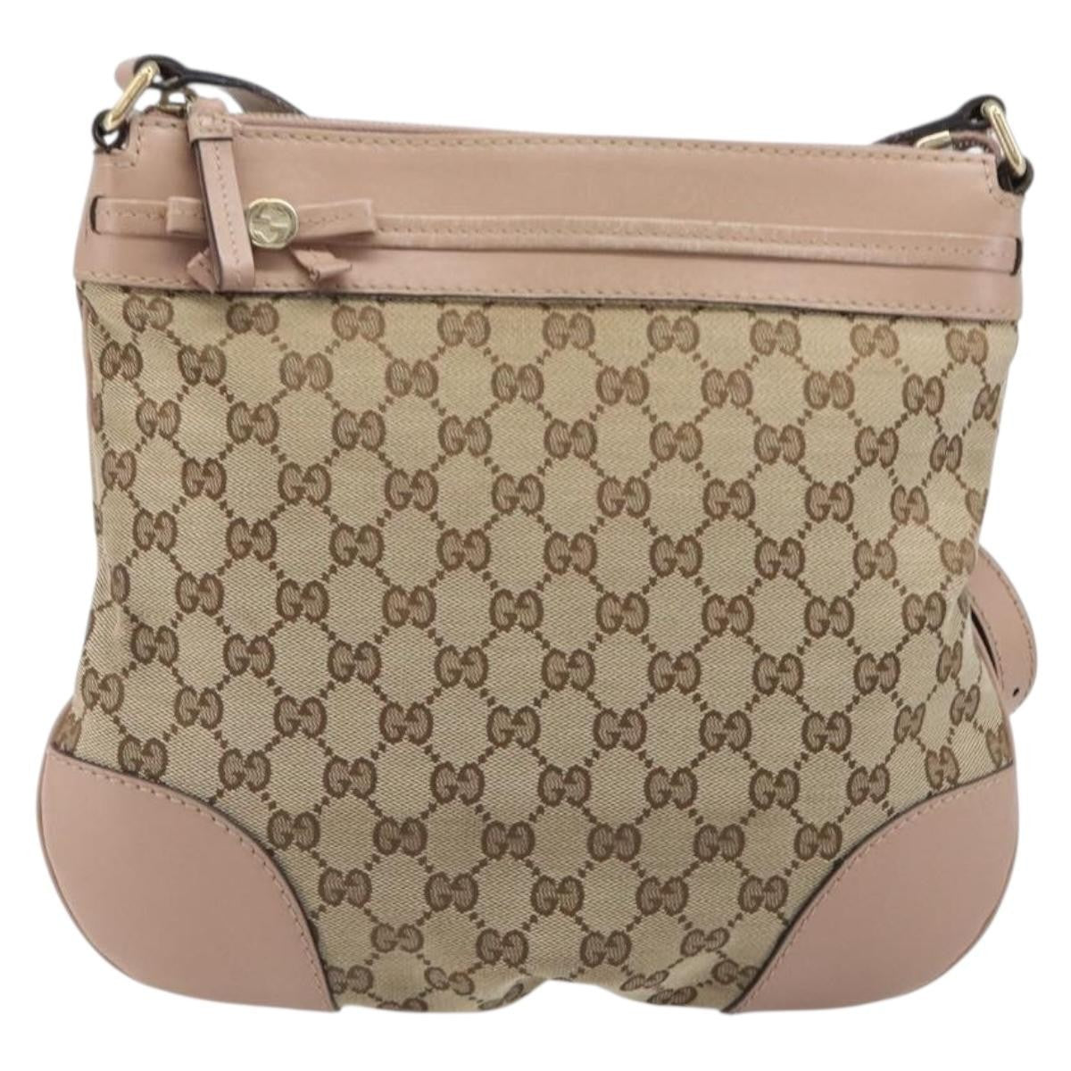 Gucci Mayfair Messenger GG Canvas and Leather, Beige, Canvas, Shoulder Bag