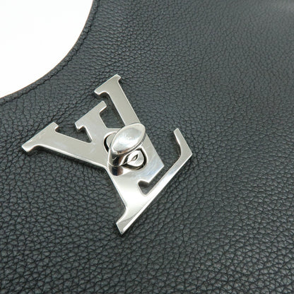 Louis Vuitton Lockme Hobo Leather, Black, Leather, Shoulder Bag