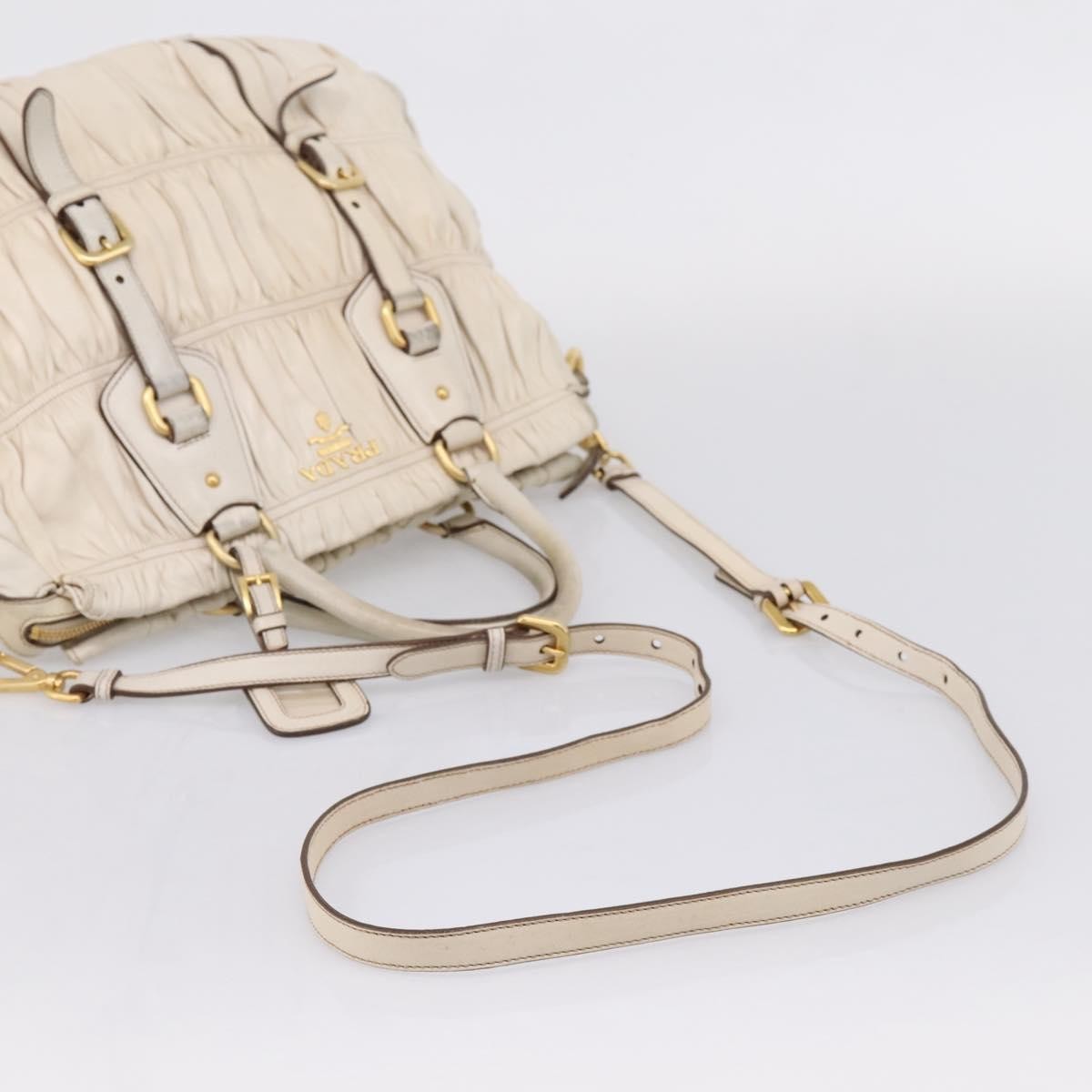 Prada Gaufre Convertible Satchel Nappa Leather, Beige, Leather, Handbag