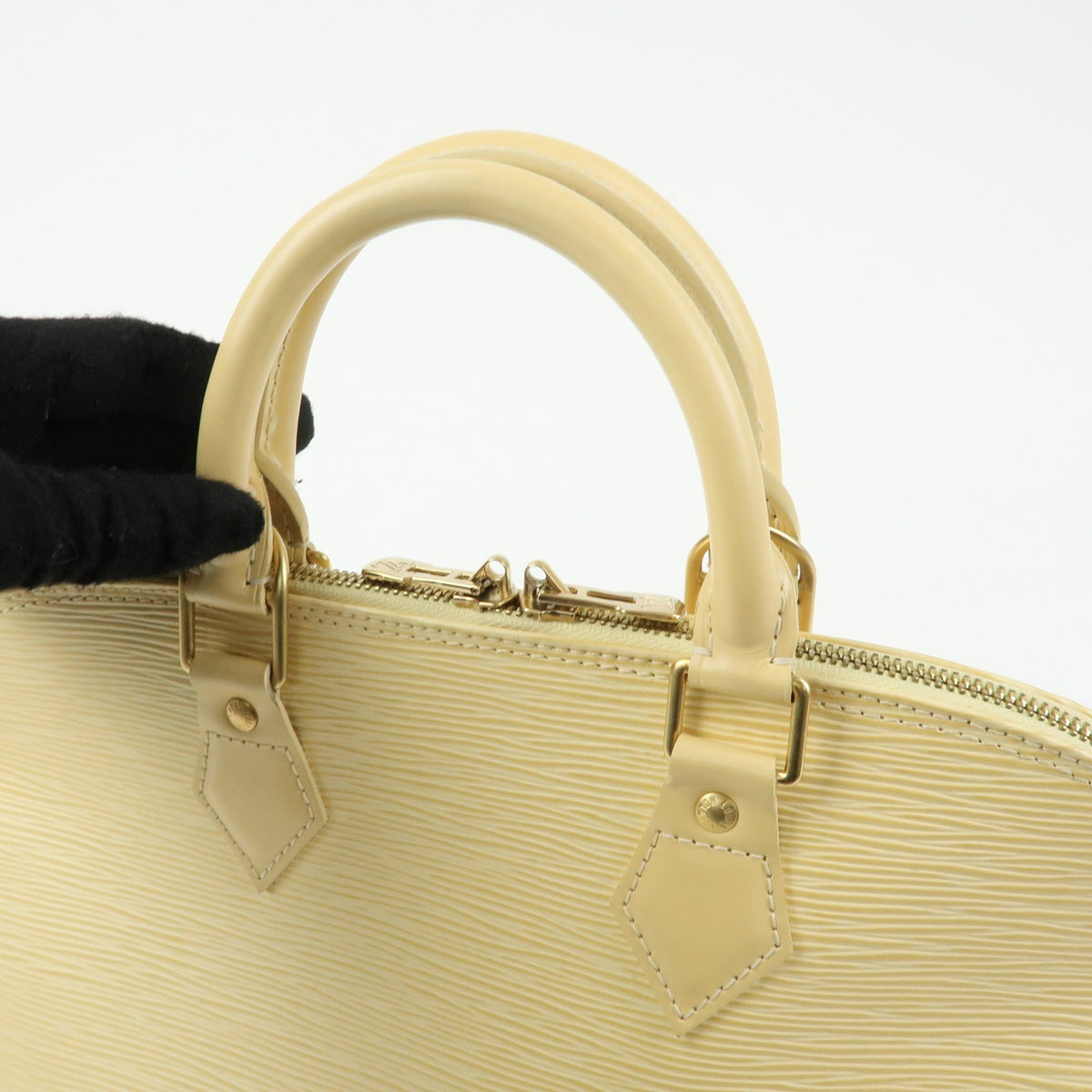 Louis Vuitton Alma Epi Leather, Yellow, Leather, Handbag