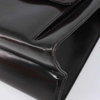 Salvatore Ferragamo Gancini Patent Leather, Brown, Patent Leather, Crossbody Bag