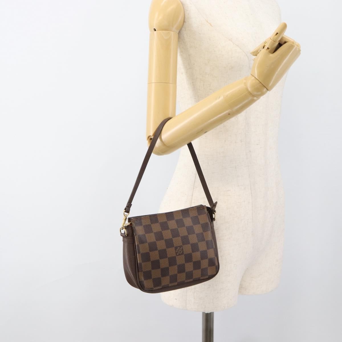 Louis Vuitton Trousse Make Up Damier, Brown, Canvas, Clutch