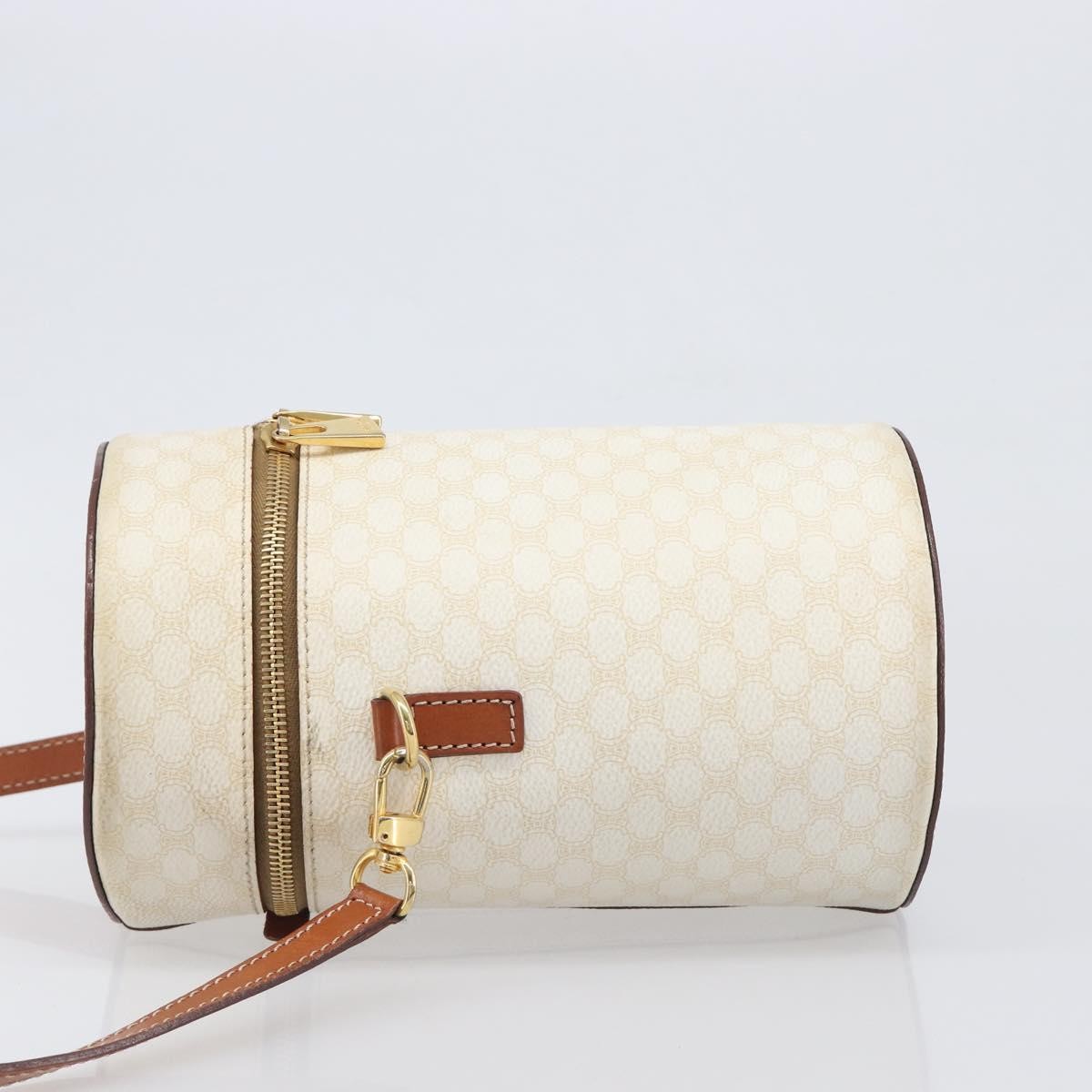 Celine Vintage Macadam Canvas, Beige, PVC, Shoulder Bag