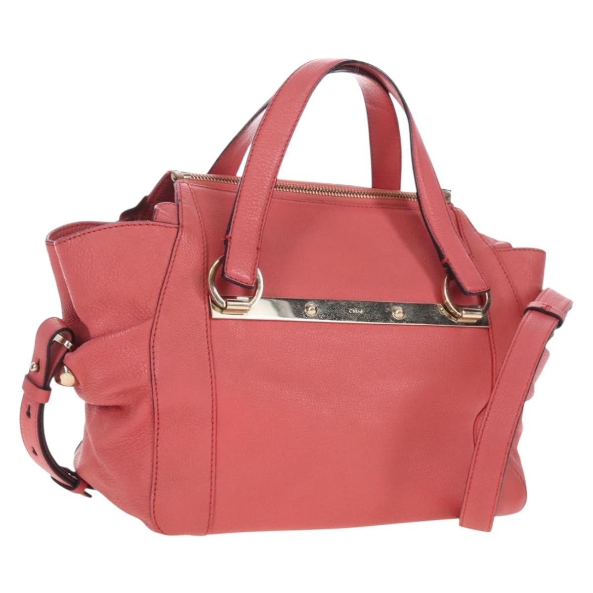 Chloe Bridget Convertible Satchel Leather, Pink, Leather, Handbag