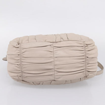 Prada Gaufre Convertible Nappa Leather, Gray, Leather, Tote Bag