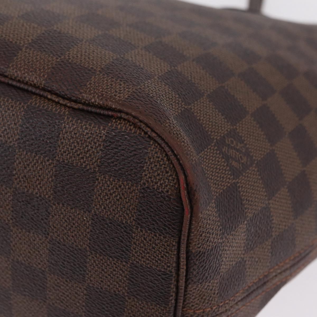 Louis Vuitton Neverfull Damier Ebene, Brown, Canvas, Tote Bag